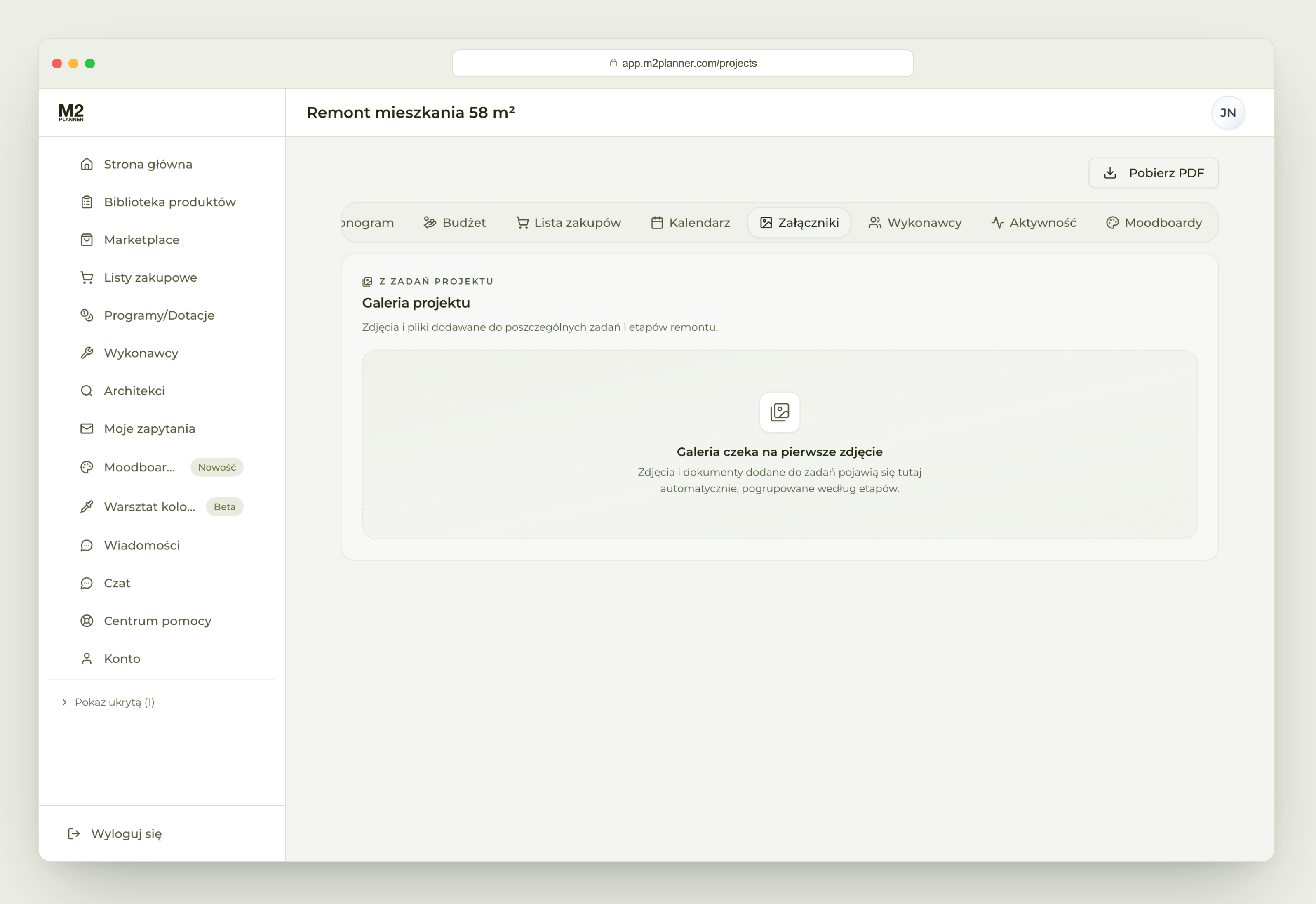 Dokumenty projektu - faktury, umowy, zdjęcia i rzuty w jednym miejscu.